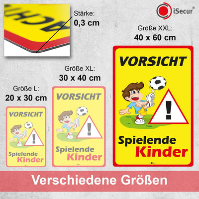 Hinweis-Schild Vorsicht spielende Kinder I Grösse 40 x 60 cm I Strassen-Warnschild Spielstrasse Spie