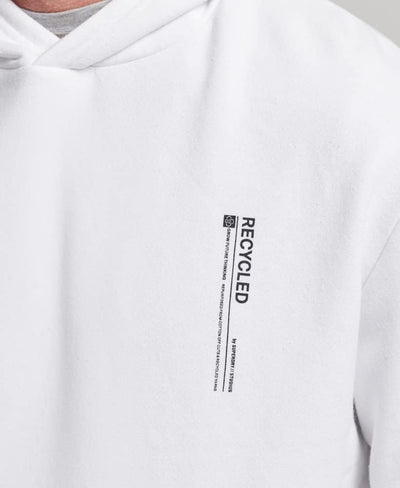 Superdry Herren Recycled Micro Side Hoodie Weiss M/L