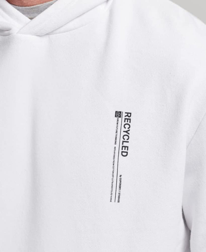 Superdry Herren Recycled Micro Side Hoodie Weiss M/L