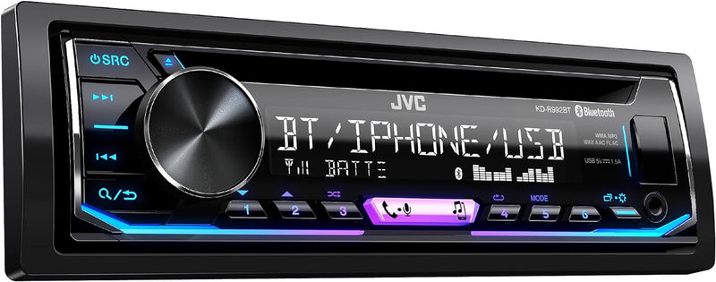 JVC KD-R992BT CD-Receiver mit Bluetooth-Freisprechfunktion und Audiostreaming schwarz USB/BT/Multico