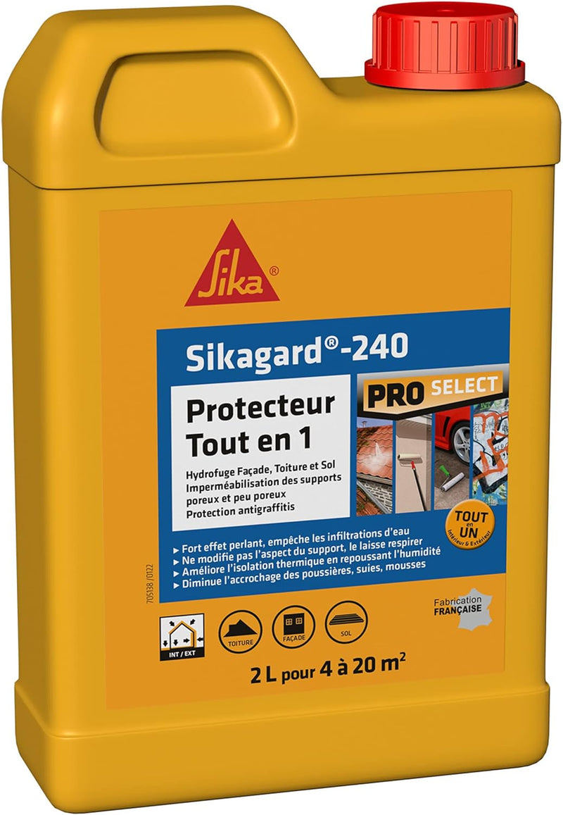 Sika 530228 sikagard Schutz All in 1 oder Graffitischutz – 2L, gelblicher, 2L