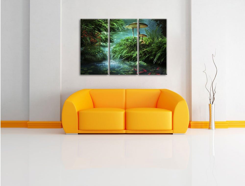 Pixxprint magischer Märchenwald als Leinwandbild - Grösse: 3-Teilig (120x80cm) - Wandbild - Kunstdru