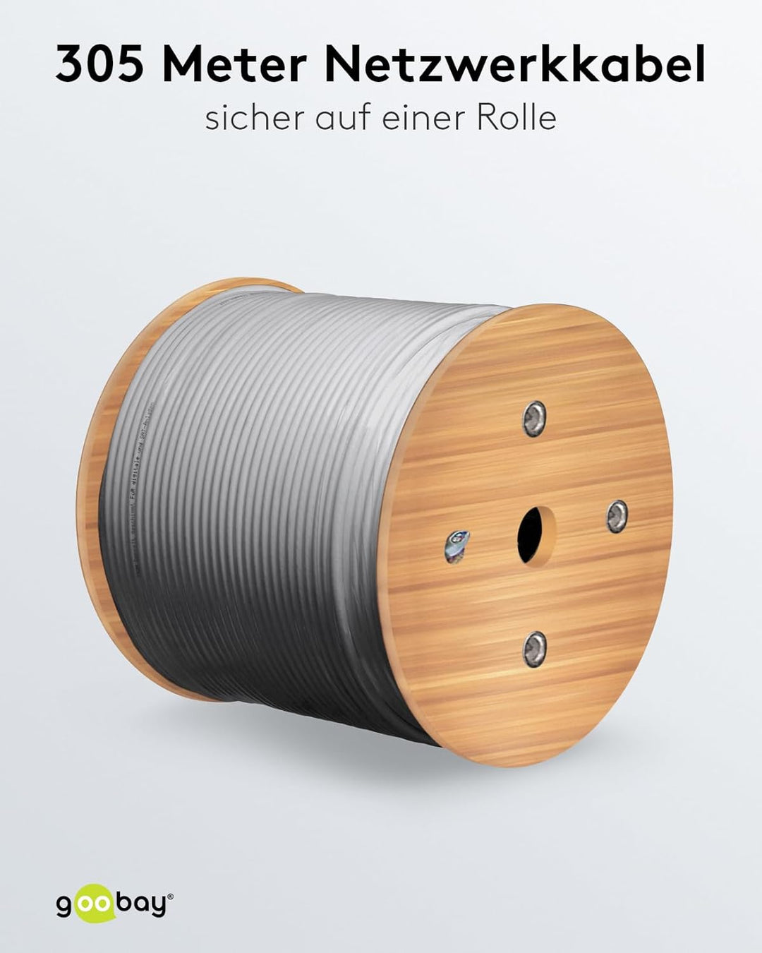 Goobay 96095 Netzwerkkabel CAT 6 A Verlegekabel 305m CAT 6A Kabel S/FTP Patchkabel halogenfrei Ether