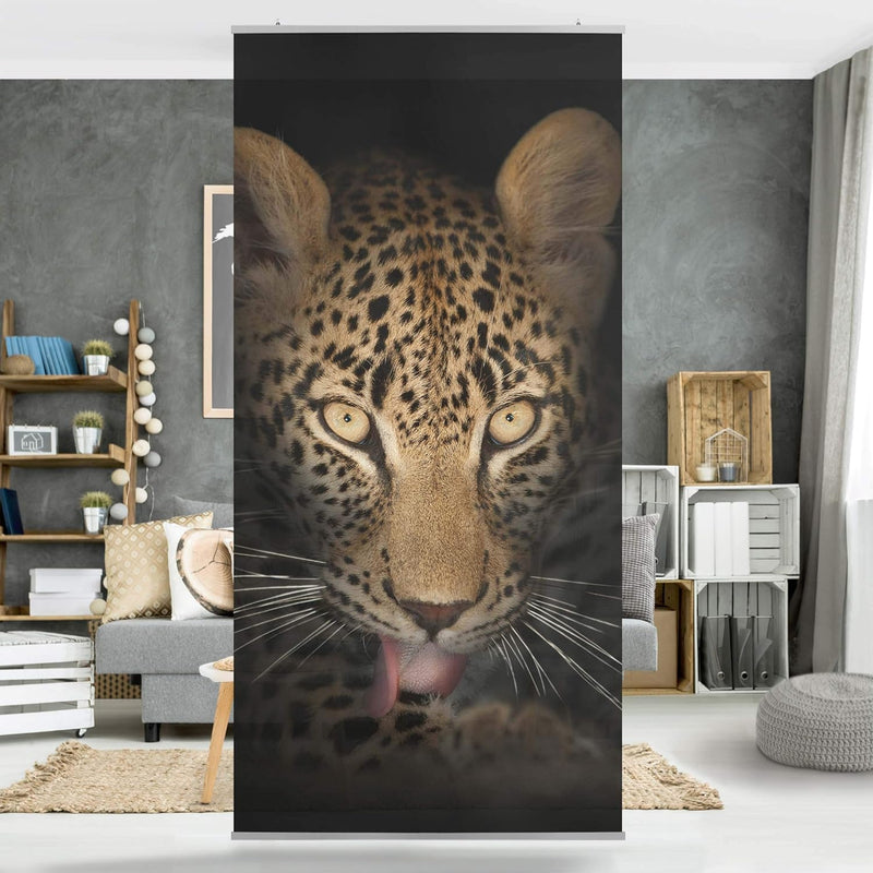 Bilderwelten Raumteiler Resting Leopard 250x120cm ohne Halterung 250x120cm without hanger, 250x120cm