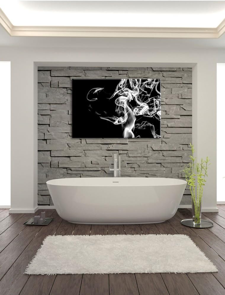 Pixxprint Monocrome, Dark Rauch in der Dunkelheit, Format: 100x70 auf Leinwand, 100x70