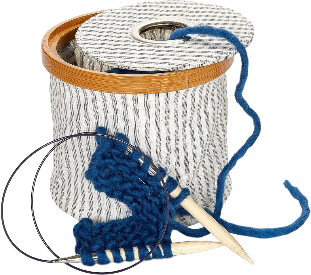 Prym 610666 Wollspender Canvas & Bamboo faltbar grau, ca. 13,5x16 cm