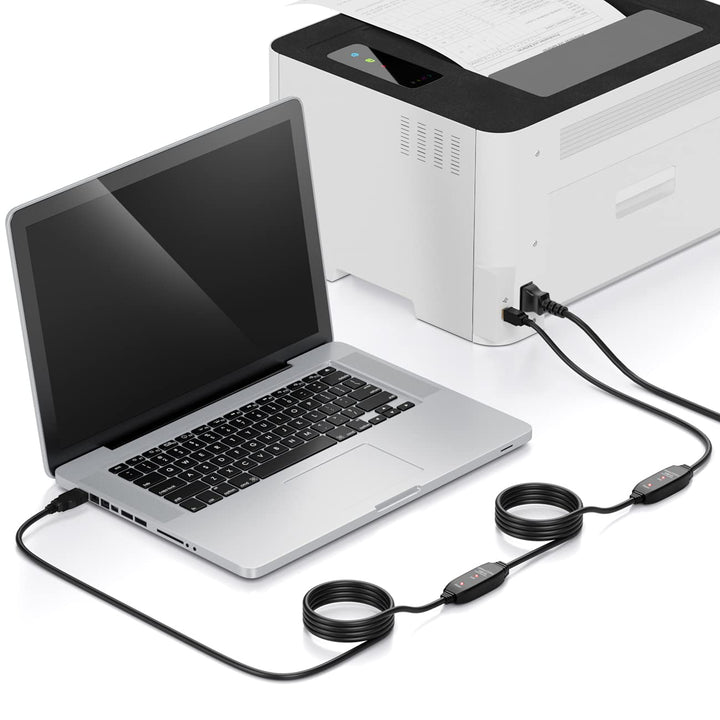 deleyCON 20m Aktives USB Druckerkabel Scannerkabel Datenkabel USB 2.0 A-Stecker zu B-Stecker für Dru