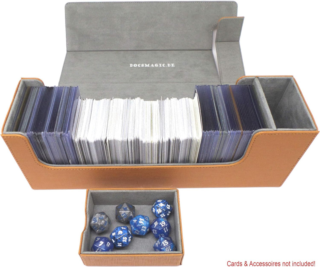 docsmagic.de Premium Magnetic Tray Long Box Gold Medium - Card Deck Storage - Kartenbox Aufbewahrung