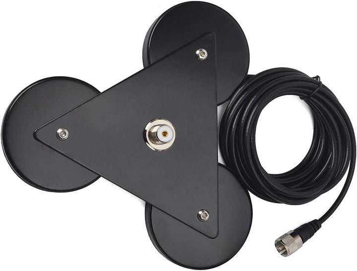 HYS CB-Antennen-Magnethalterung Magnetbasis 5 m RG58-Kabel, PL259-Stecker im Lieferumfang enthalten