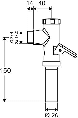 SCHELL 022020699 WC-Spülarmatur SCHELLOMAT / WC Druckspüler 3/4'', verchromt , ab 1,2bar, 6l, 1-1,3l