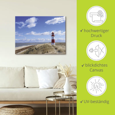 Artland Leinwandbild Wandbild Bild auf Leinwand 80x60 cm Wanddeko Strand Meer Maritim Küste Leuchttu