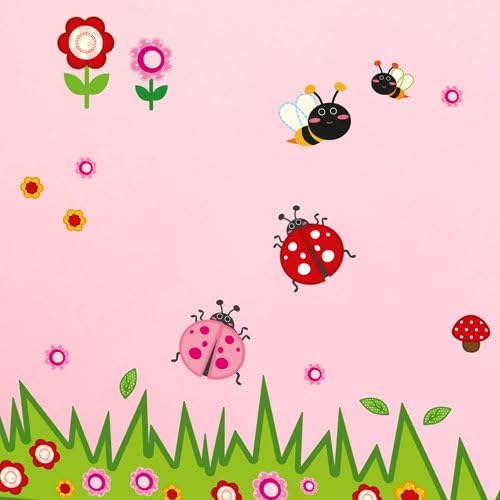Wandkings Krabbelwelt Wandsticker XL Set, 55 Aufkleber, Gesamtfläche 130 x 70 cm