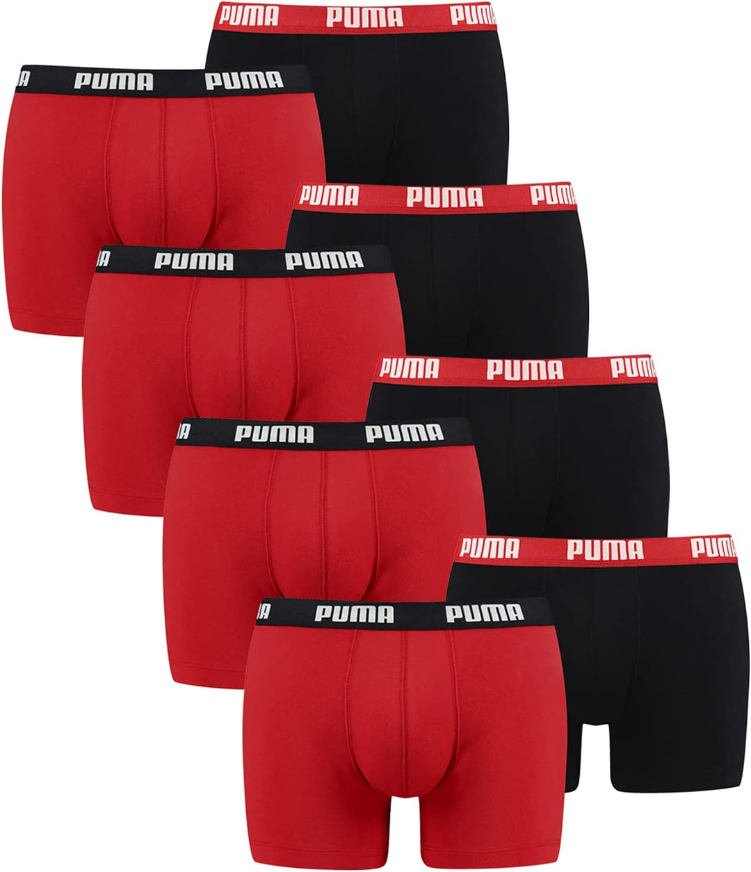 PUMA Herren Boxershorts Unterhosen 100004386 8er Pack, Wäschegrösse:L, Artikel:-786 red/Black