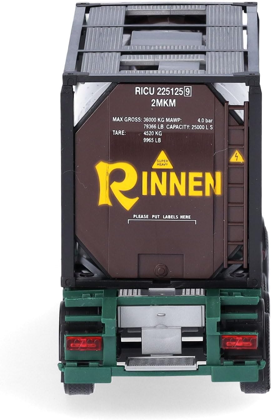 herpa LKW Modell Mercedes-Benz Actros 18 Streamspace 2.3 Tankcontainer-Sattelzug Rinnen, Miniatur im