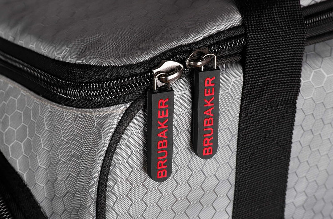 BRUBAKER SuperTec Skischuhtasche Helmtasche Rucksack mit Schuhfach - Silber Rot