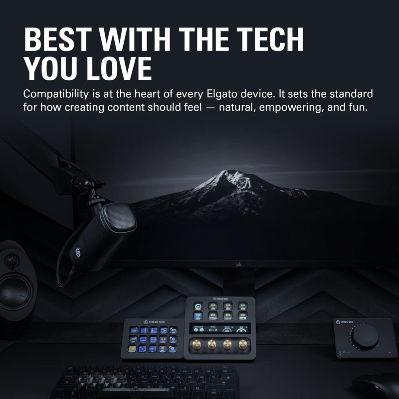 Elgato XLR-Mikrofon-Komplettpaket – Dynamisches Mikro, Schwenkarm, XLR-Kabel, USB-Schnittstelle, kos
