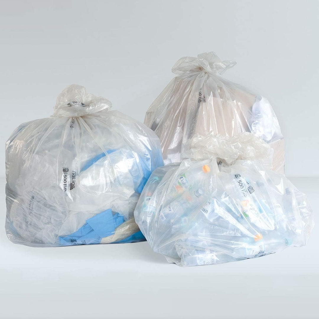 Müllsack/Abfallsack Triline Öko: 1000l, transparent – ✓reissfest ✓belastbar ✓100% recyclingfähig, 50