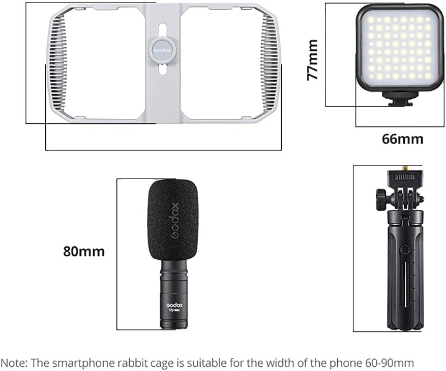 GODOX VK1 VK1-UC VK1-LT VK1-AX Case Cage mit Cold Shoe und 1/4 Schraube für Handyfotografie Vlog Vid