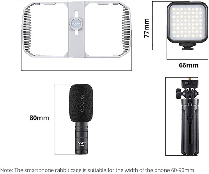 GODOX VK1 VK1-UC VK1-LT VK1-AX Case Cage mit Cold Shoe und 1/4 Schraube für Handyfotografie Vlog Vid