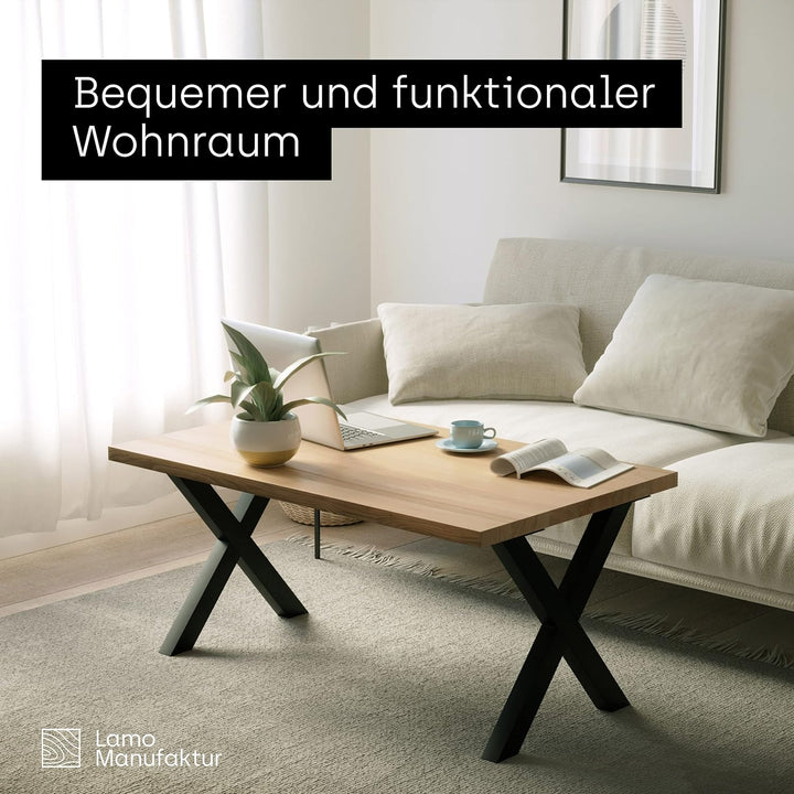 LAMO Manufaktur Tischbeine für Esstisch | Schreibtisch, Mark Light | Vierkantprofil 60x60 mm, Tischg