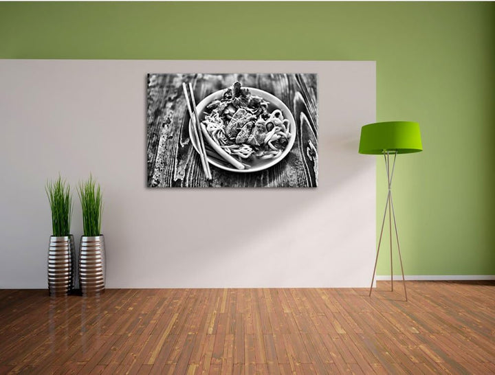 Pixxprint Japanische Brühe Miso / 100x70cm Leinwandbild bespannt auf Holzrahmen/Wandbild Kunstdruck