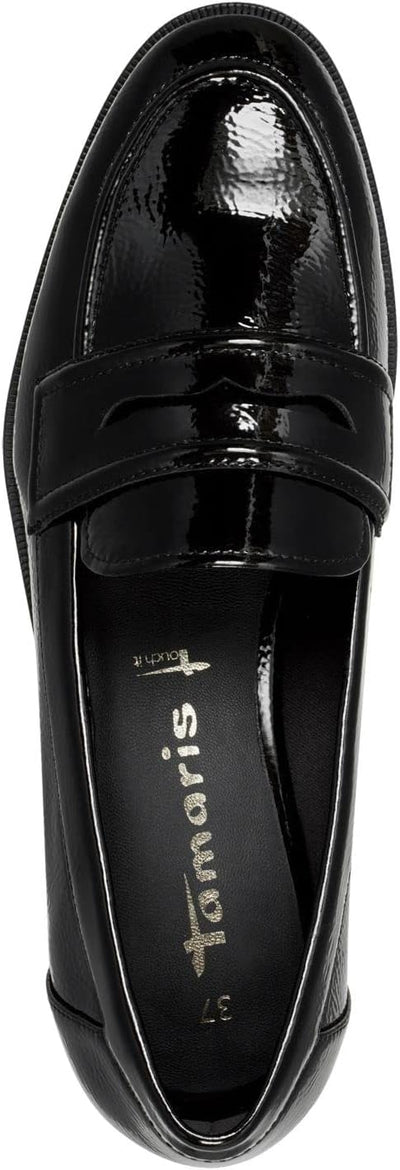 Tamaris Damen Slipper, Frauen Slip On,TOUCHit-Fussbett 36 EU Black Patent, 36 EU Black Patent