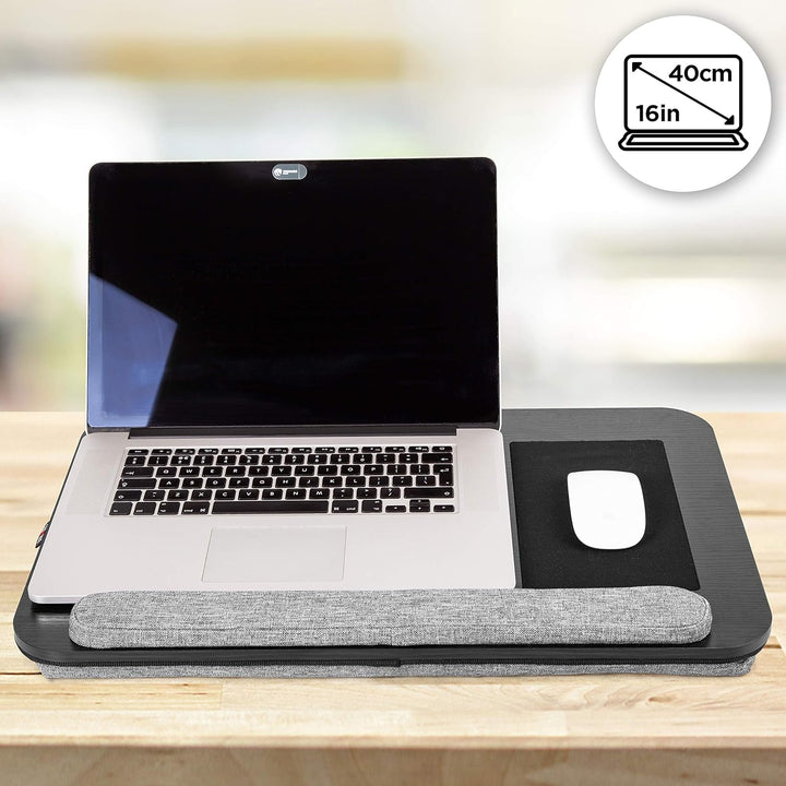 Duronic DML433 Laptopständer mit Handgelenkpolster | Ergonomischer Laptop Tisch mit Kissen | Laptop
