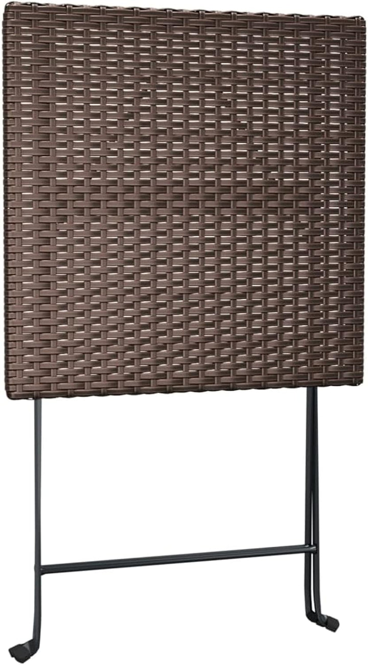 Yolola 3tlg Balkonmöbel Terrassenmöbel Bistro Set 2X Bistrostuhl Klappbar Poly Rattan + Bistrotisch