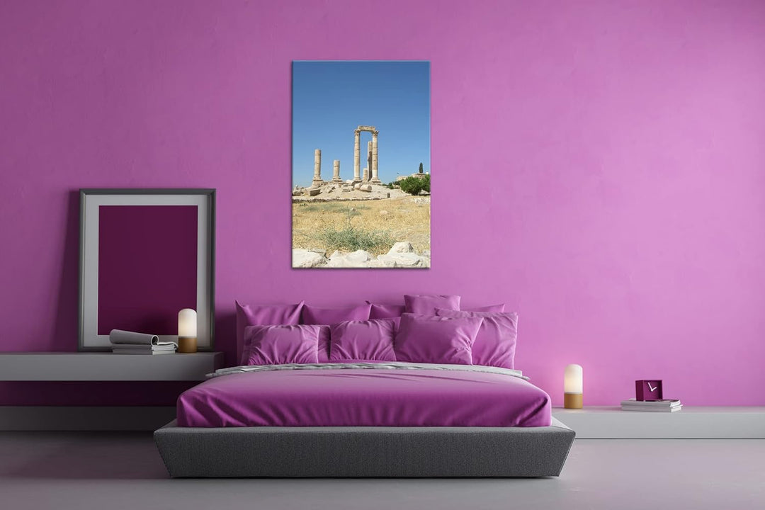 deyoli alte Ruine in Jordanien Format: 80x60 als Leinwandbild, Motiv fertig gerahmt auf Echtholzrahm