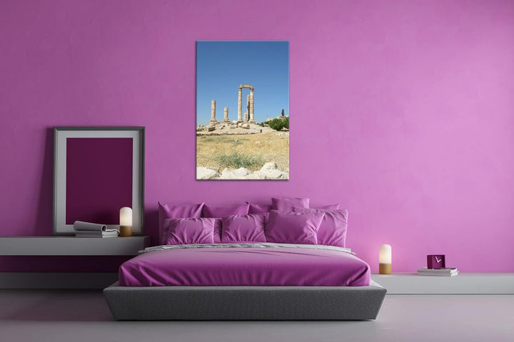 deyoli alte Ruine in Jordanien Format: 80x60 als Leinwandbild, Motiv fertig gerahmt auf Echtholzrahm