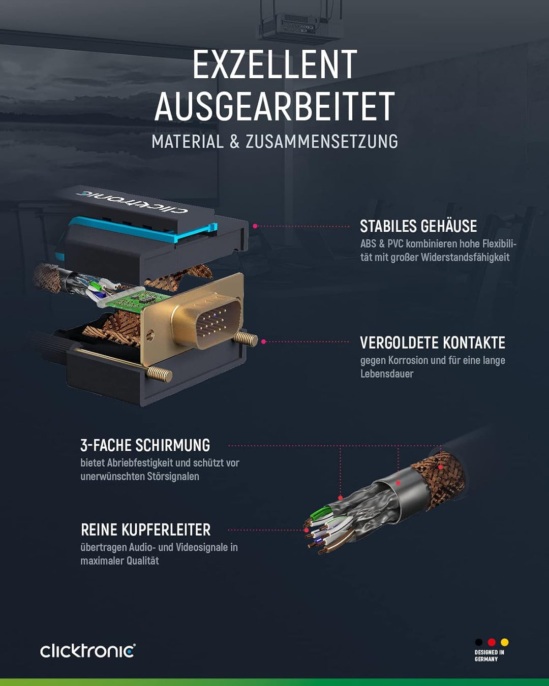 Clicktronic 70354 VGA Verbindungskabel