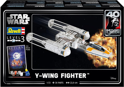 Revell Modellbausatz Star Wars I Geschenkset Y-wing Fighter I Massstab 1:72 I Level 3 Bausatz I Teil