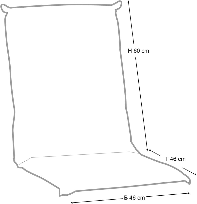Sesselauflage Sitzpolster Gartenstuhlauflage für Mittellehner | B 50 cm x L 110 cm | Natur | Baumwol
