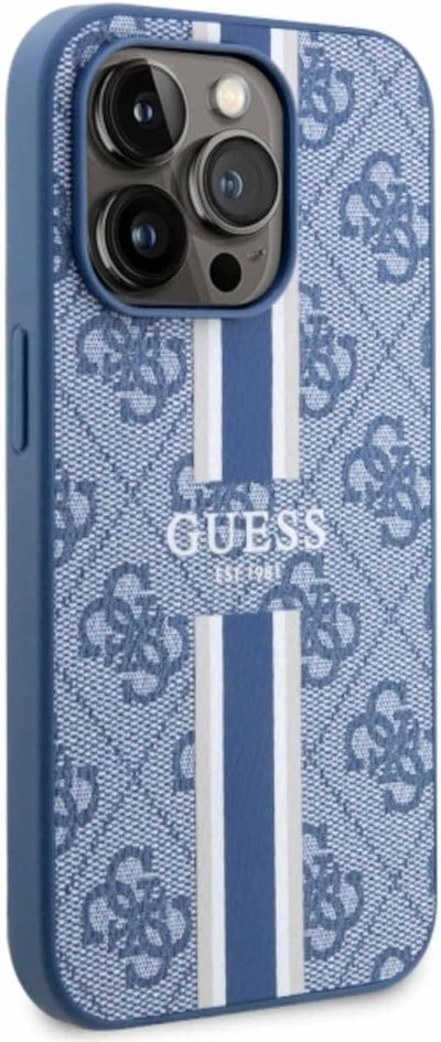 Guess GUHMP14XP4RPSB Hülle für iPhone 14 Pro Max 6.7" Blau hardcase 4G Printed Stripes