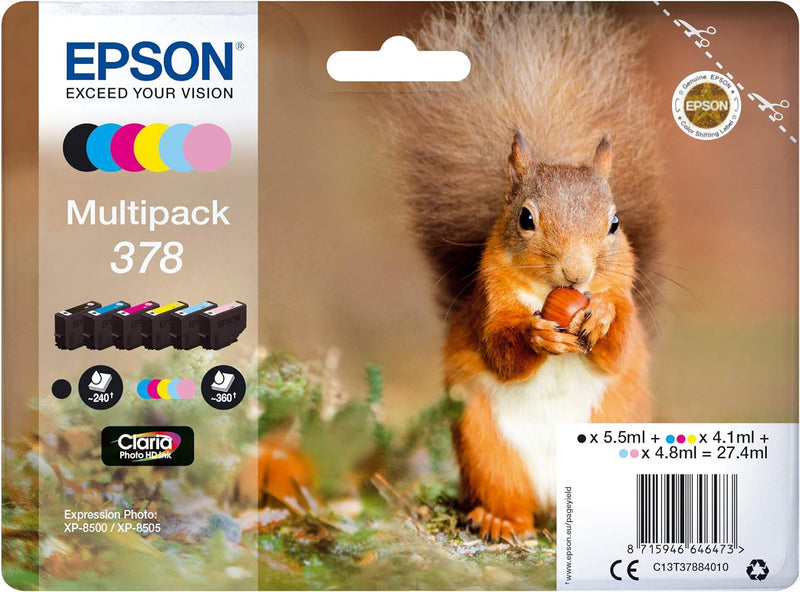 Epson Original 378 Tinte Eichhörnchen, Multipack, 6-farbig