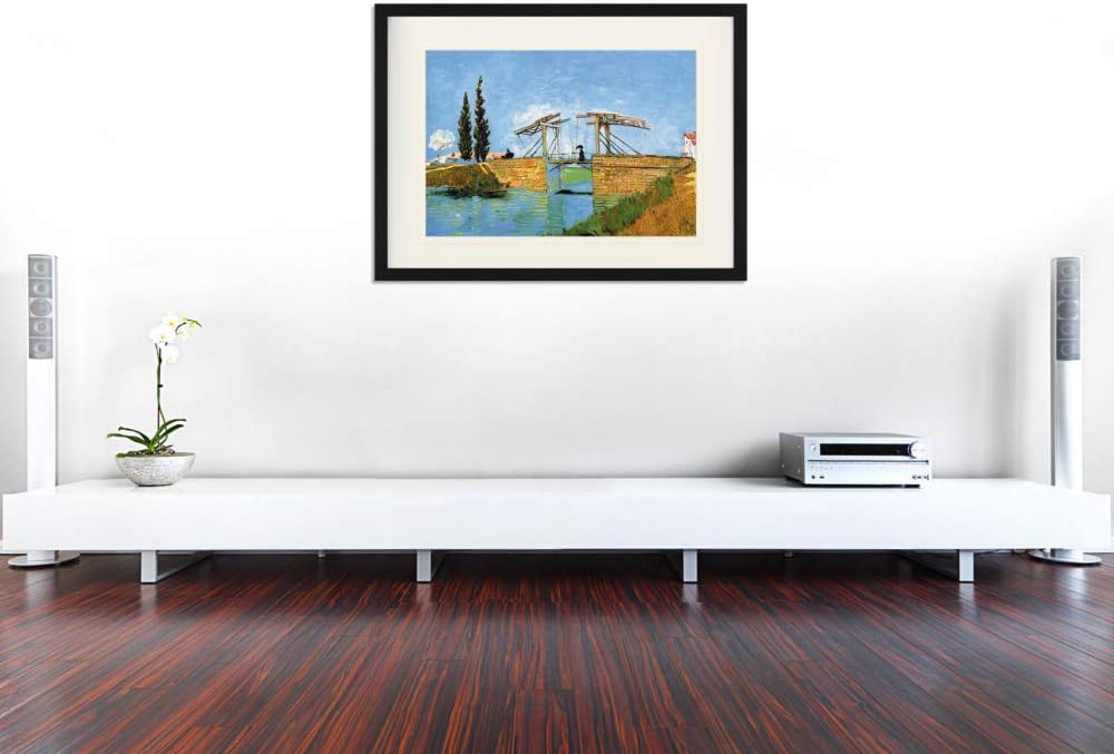1art1 Vincent Van Gogh Poster Die Brücke Von Langlois Bei Arles Und Dame Mit Regenschirm, 1888 Gerah