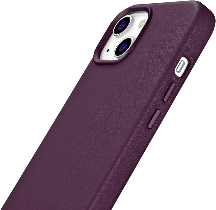Mobiskin Hülle kompatibel mit Apple iPhone 14 Plus (6,7 Zoll), Handyhülle mit echtem Leder, Case, Sc