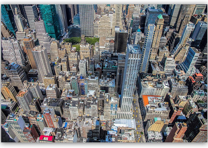 Leinwandbild XXL Stadt Wandbild Kunst City Architektur Landschaft bunt 120x80 cm Leinwandbild 120x80