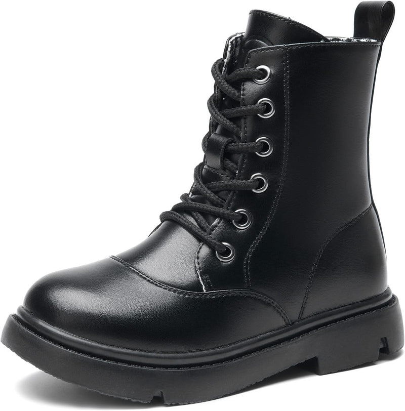 DADAWEN Jungen Stiefel Wasserdichte Mädchen Schnürstiefeletten 27 EU Schwarz, 27 EU Schwarz