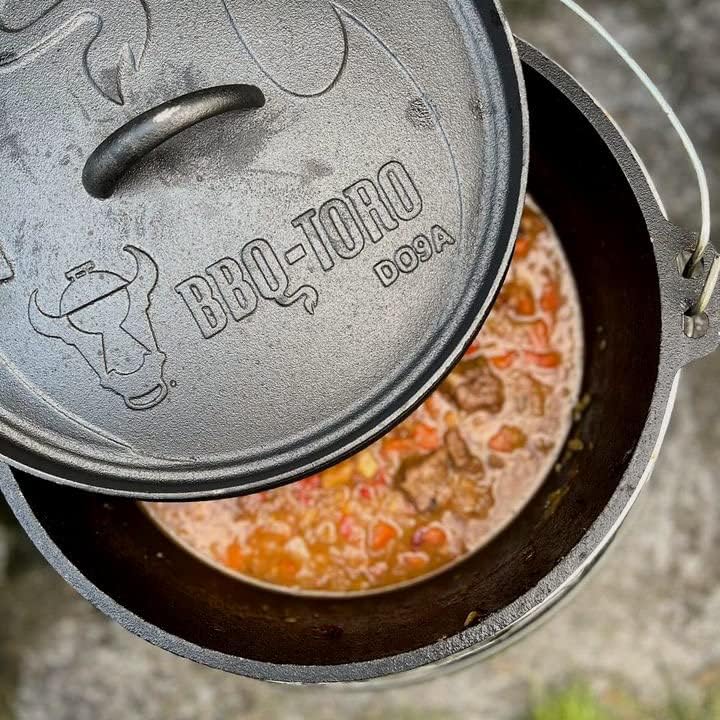 BBQ-Toro Dutch Oven Alpha Serie | 7,2 Liter (DO9A), Topf mit Füsse | bereits eingebrannt - preseason