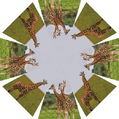 Cornelissen Regenschirm Giraffe mit Holzgriff, Automatikschirm, Stockschirm