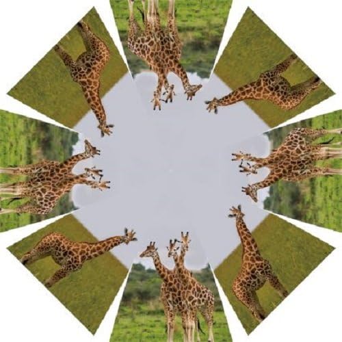 Cornelissen Regenschirm Giraffe mit Holzgriff, Automatikschirm, Stockschirm