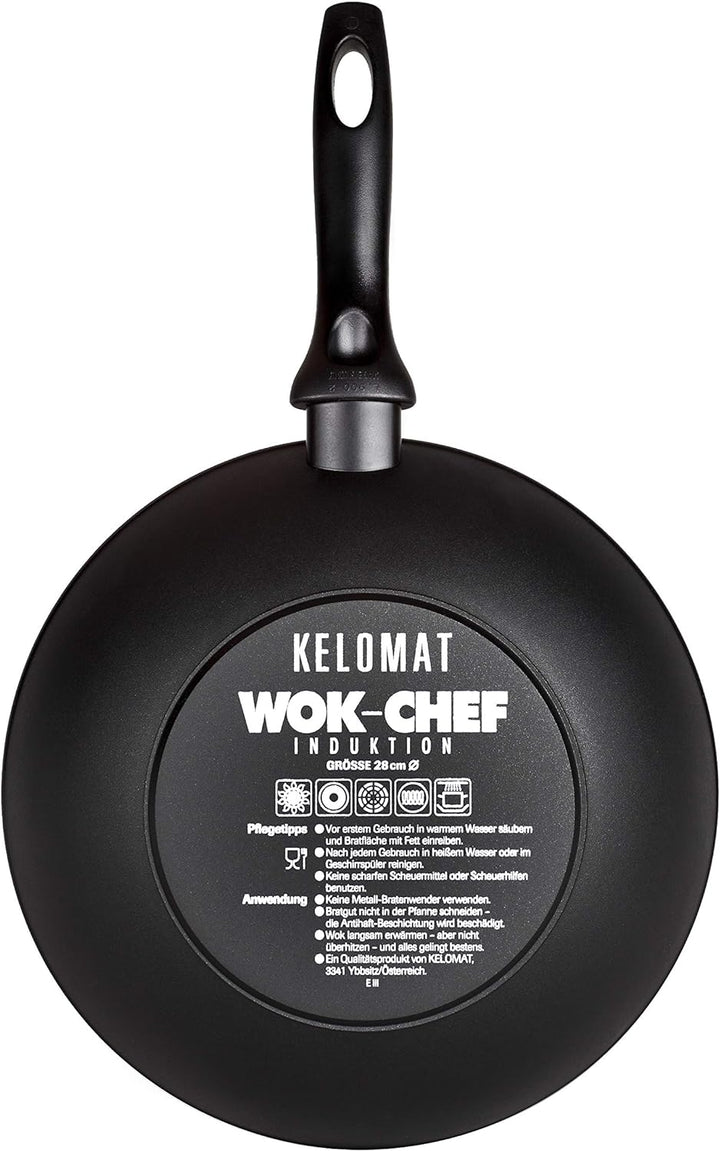 Kelomat, 3429-337, WOK-CHEF, Antihaft Spezial, Induktion, 28 cm Durchmesser, Antihaftbeschichtung, S