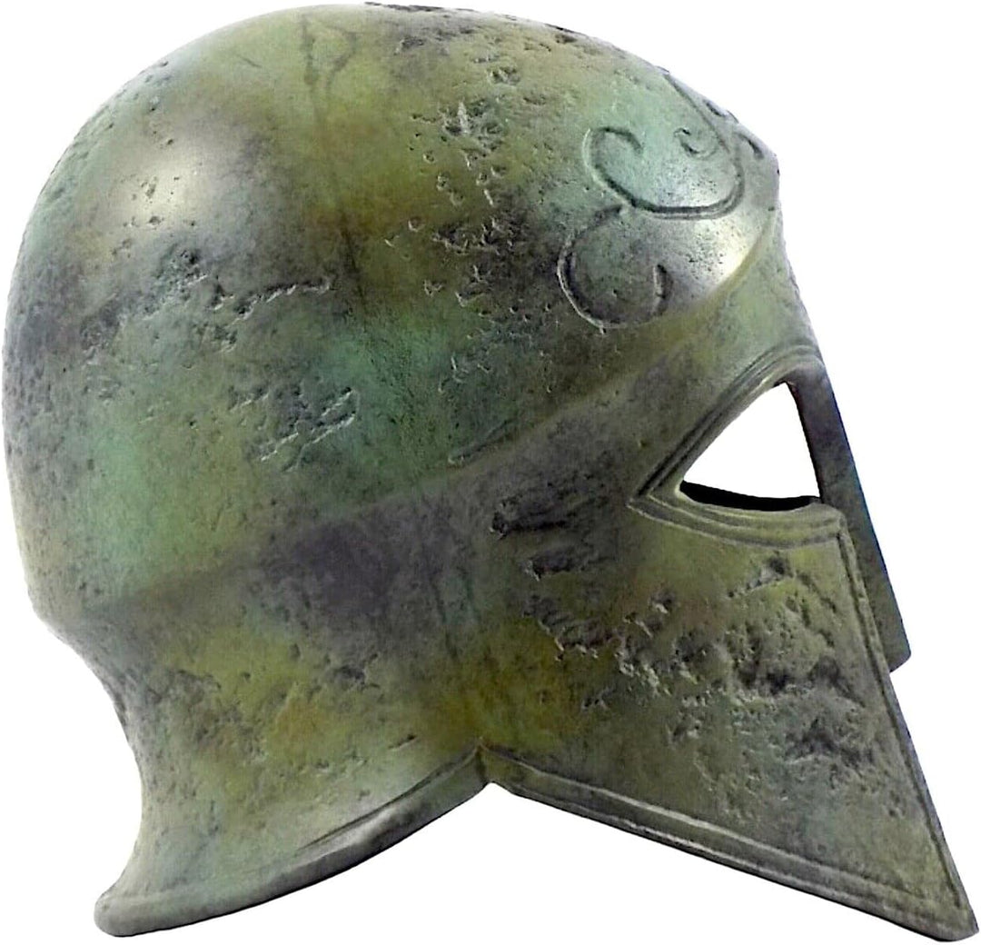Antiker griechischer korinthischer Helm, echte Bronze-Metallkunst-Skulptur