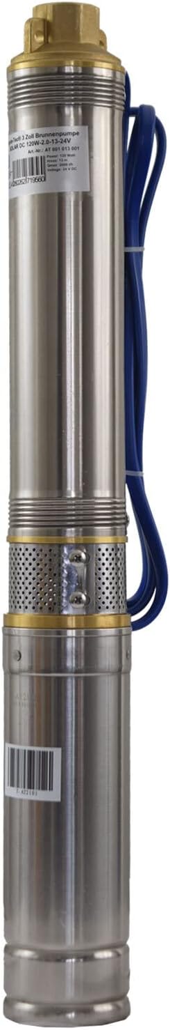 Agora-Tec® 3 Zoll Tiefbrunnenpumpe Brunnenpumpe SOLAR DC 24 V Gleichspannung Tauchpumpe mit max.: 1,