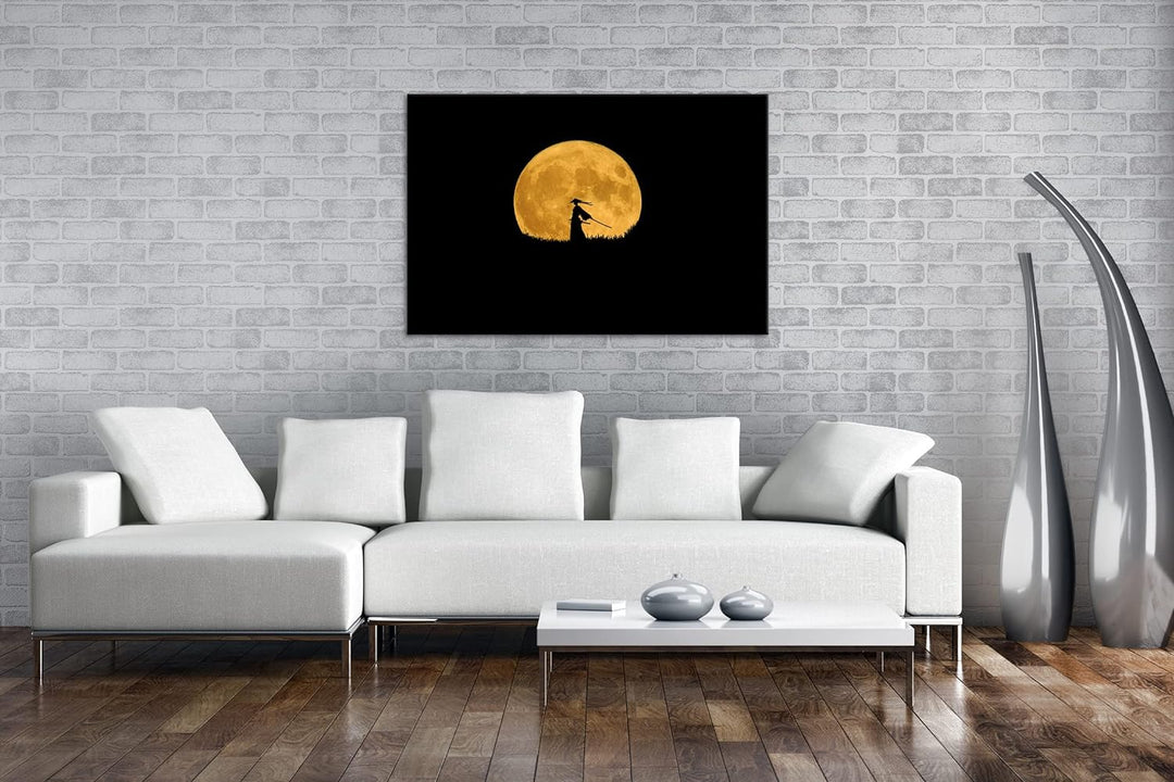 deyoli düsterer Samurai Format: 80x60 als Leinwandbild, Motiv fertig gerahmt auf Echtholzrahmen, Hoc