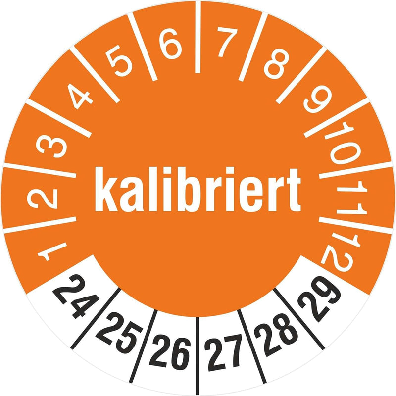 2500 Prüfetiketten kalibriert 2024-2029 Aufkleber Prüfplakette 18 mm 2500 18mm Durchmesser, 2500 18m