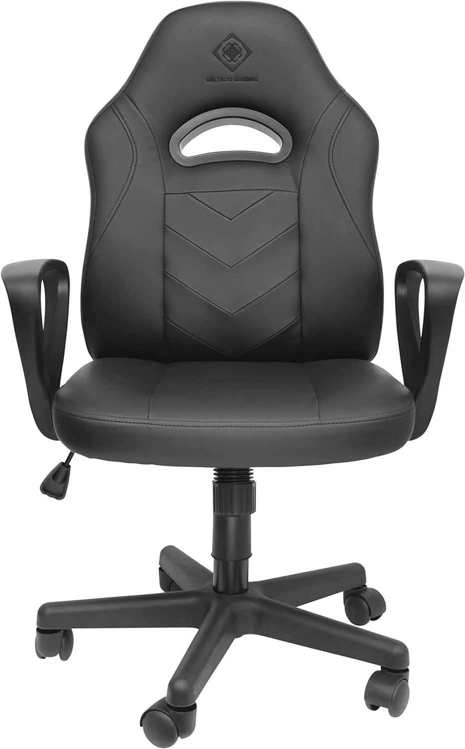 DELTACO Klassischer Gaming Stuhl (Junior Grösse, PU Leder, ergonomisch, höhenverstellbar), GAM-094