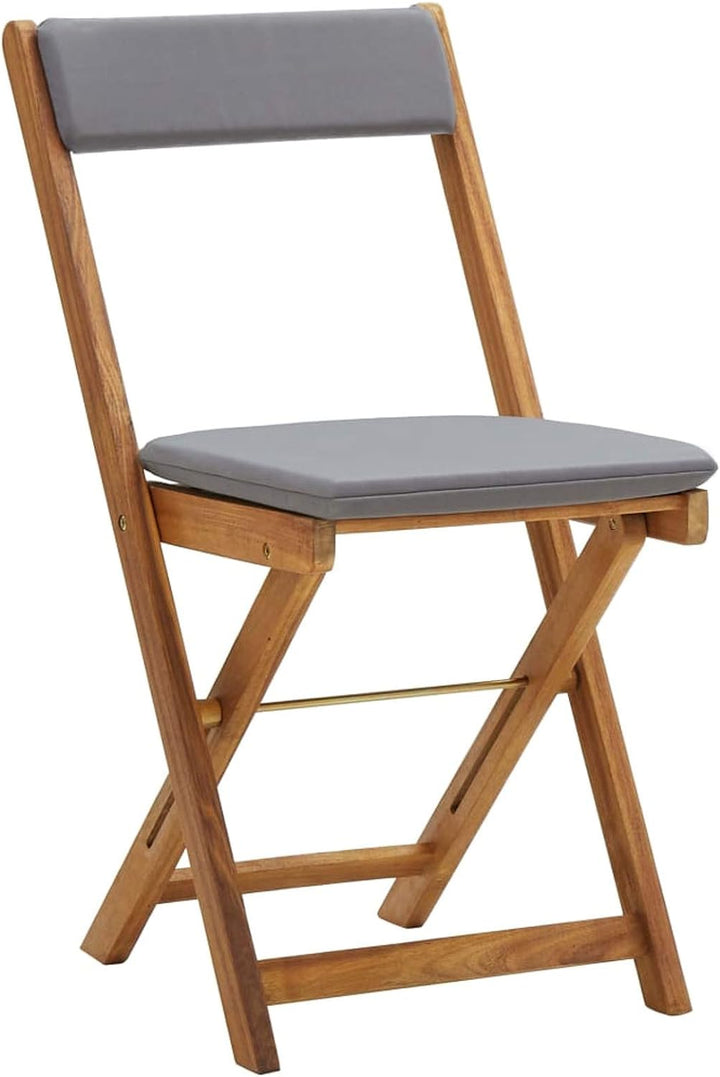 Yolola Gartenmöbel Set Klappbar inkl. 2 Sitzkissen, Balkonmöbel Set 3 teilig Massivholz, Balkontisch