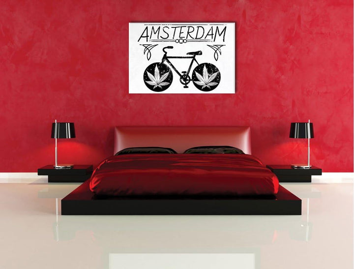 Pixxprint Amsterdam Light Format: 100x70auf Leinwand, XXL riesige Bilder fertig gerahmt mit Keilrahm